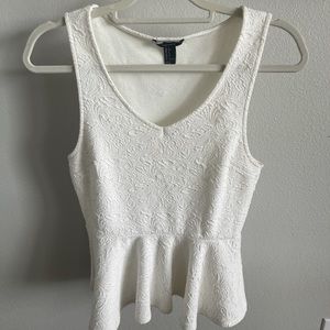 FOREVER 21 womens size small great material 6 white sleeveless top